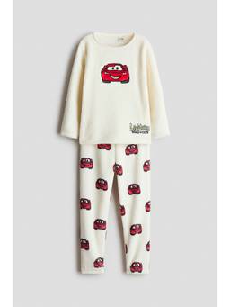 H&M - Boys Off White Velour Pyjama and Top