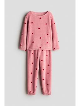 H&M - Girls Pink Appliqued Pile Pyjamas