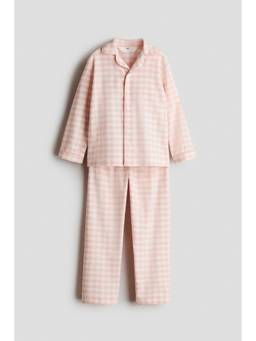 H&M - Girls Orange Cotton Flannel Pyjama and Shirt