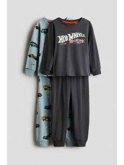 H&M - Boys Multi-Color 2-Pack Printed Cotton Joggers And Tops