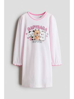 H&M - Girls Pink Printed Cotton Nightdress