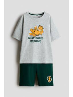 H&M - Boys Grey Printed Cotton Pyjamas