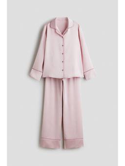 H&M - Girls Pink Satin Pyjamas And Shirt