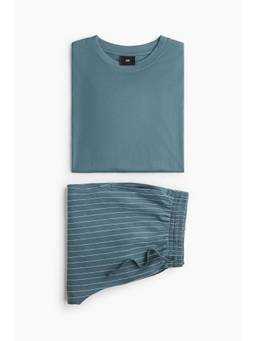 H&M - Men Blue Relaxed Fit T-Shirt And Pyjama