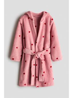 H&M - Girls Pink Fleece Dressing Gown with Belt