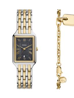 Fossil - Women Grey Rectangular Dial Analog Watch with Bracelet - ES5376SET (S)