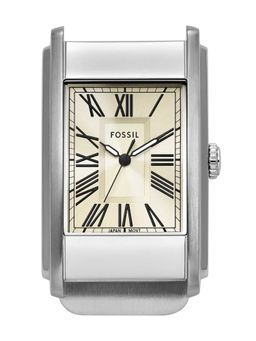 Fossil - Men Beige Rectangular Dial Analog Watch - FS6083 (S)