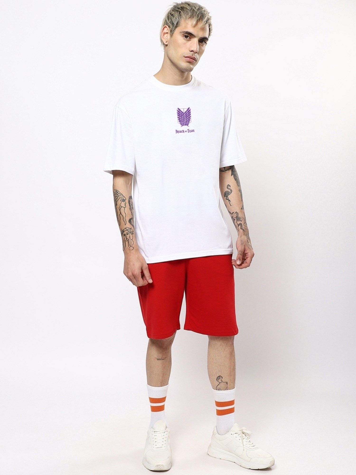 Buy Bewakoof Men's White AOT Founding Titan Graphic Printed