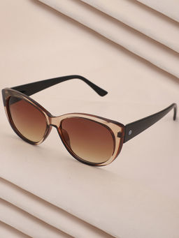 Carlton London - Womens Brown Toned UV Protected Rectangle Sunglasses CLSW175