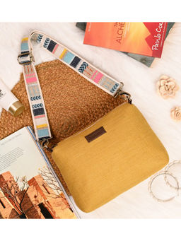 Visual Echoes - Wild Mustard Crossbody Sling Bag