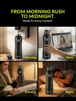 Go24 - Bistro Knight Black Bistro Stainless Steel Non- Insulated Bottle - 1000ml