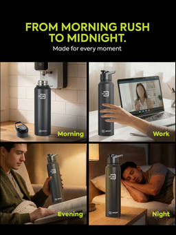 Go24 - Chromo Black Knight Chromo Stainless Steel Non- Insulated Bottle - 950ml (Pack of 6)