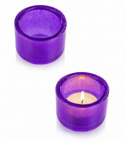 Premsons - Glass Votive Tealight Candle Holders-Purple