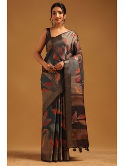 Soch - Multi-Color Printed Saree with Unstitched Blouse