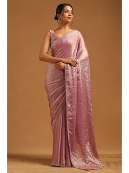 Soch - Pink Embellished/Sequined Saree with Unstitched Blouse