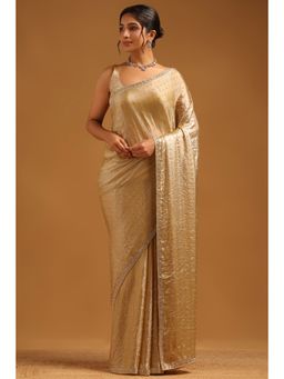 Soch - Gold Embellished/Sequined Saree with Unstitched Blouse