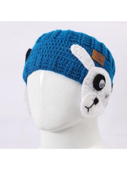 FUNKRAFTS - Kids Self Design Handmade Woollen Ear Warmer Muffs Caps Headband - Blue