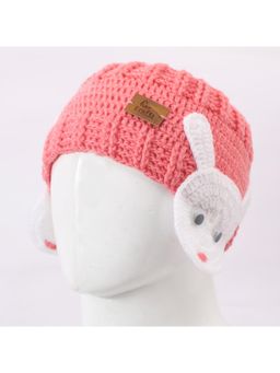 FUNKRAFTS - Kids Self Design Handmade Woollen Ear Warmer Muffs Caps Headband - Pink