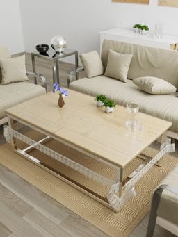 The Home Story - Centre Table Cover, 40 X 60 Inches, PVC, Anti Slip, Silver Lace
