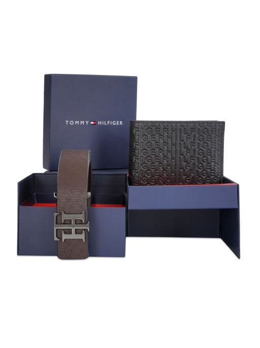 Buy Tommy Hilfiger Timon Men Belt Wallet Gift Set Brown Online
