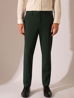 Selected - Men Green Solid Formal Trouser
