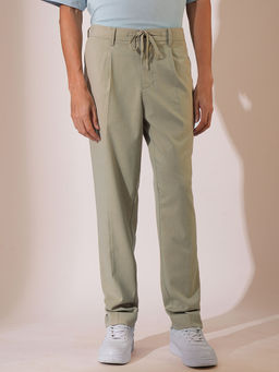Selected - Men Beige Solid Casual Trouser