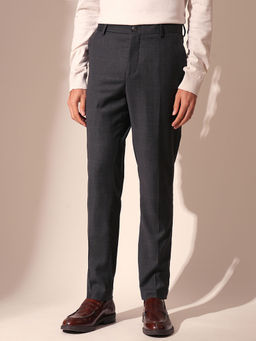 Selected - Men Grey Solid Formal Trouser