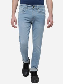 JadeBlue - Men's Washed Ice Blue Cotton Slim Fit Jeans