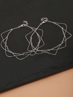Carlton London - Silver Brass Anklets