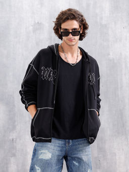 WROGN - Oversized Fit Zip-Through Jacket With Contrast Stitch