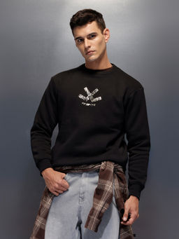 WROGN - Mens Casual Comfort Fit Black Sweatshirt