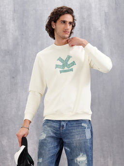 WROGN - Paisley Inspired Puff Print Brushed Fleece Comfort Fit Sweatshirt