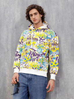 WROGN - All Over Graffiti Print In Oversized Hoodie Sweatshirt