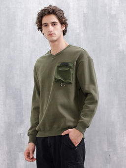 WROGN - Olive Detail Casual Sweatshirt