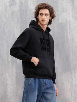 WROGN - Adorned Logo In Velvet Flock Print On Oversized Hoodie Sweatshirt
