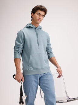 WROGN - Solid Regular Fit Blue Sweatshirt