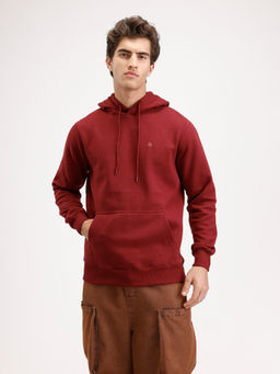 WROGN - Solid Regular Fit Maroon Sweatshirt