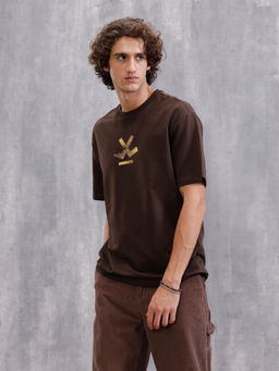 WROGN - Tribal Mask Oversized Back Print Crew Neck T-Shirt