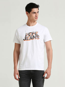 Pepe Jeans - White Graphic Print Short Sleeved T-Shirt