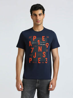 Pepe Jeans - Navy Blue Graphic Print Short Sleeved T-Shirt