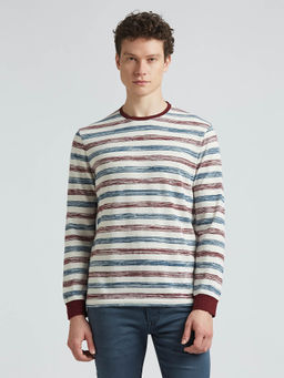 Pepe Jeans - Burgundy Stripes Full Sleeved T-Shirt