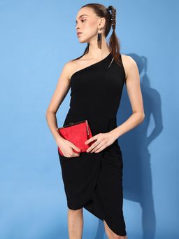 Marie Claire - Women Casual Black Colour Knee Length Solid Dress