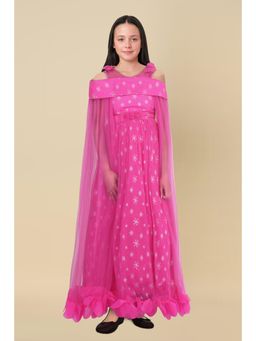 Allen Solly - Girls Pink Printed Regular Fit Party Dress