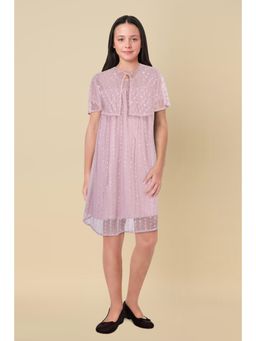 Allen Solly - Girls Lavender Embellished Regular Fit Party Dress