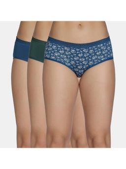 Zivame - Multi-Color Low Rise Full Coverage Hipster Panty (Pack Of 3)