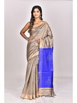 Ramshyam Collection - Womens Dupion Silk Woven Green Saree with Unstitched Blouse