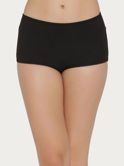 Clovia - Cotton High Waist Hipster Panty In Black