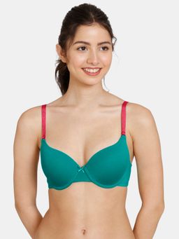 Zivame - Push-up Wired Medium Coverage Bra - Deep Peacock Blue Green