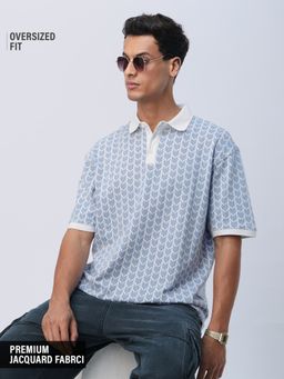 The Souled Store - Oversized Polo T-Shirt: Dusk Blue