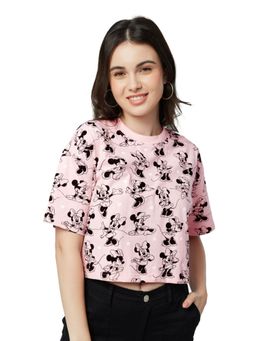 The Souled Store - Disney All About Minnie Cotton Women Oversized Cropped T-Shirt